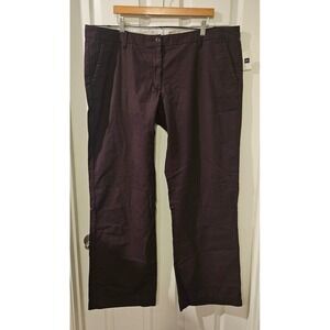 Gap Classic Khaki‎ Pants Birch Beer Brown Wide Leg Womens 20 Long NWT